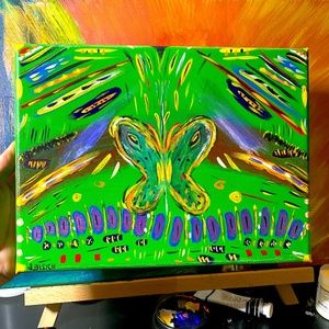 Colorful Abstract Butterfly on canvas